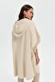 Women's Shoulder Floral Embroidered Hooded Poncho - T. Melange - 7
