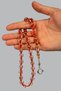 Barley Grained Red Color Gold Leaf Powder Amber Prayer Beads - 2