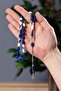 Dark Blue Color Billiard Simile Powder Amber Prayer Beads - 3