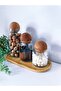 3-Piece Wooden Ball Lid 1300/800/500 ml Decorative Glass Jar Storage Container