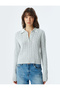 Polo Neck Knitwear Sweater Hair Knit Textured Long Sleeve - 3