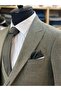 بدلة رجالية كاكي فاتح Slimfit مع سترة دوبي - 3