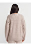 10636 Crew Neck Knitwear Sweater with Sewing Detail - Mink M. - 2