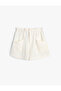 Normal Waist Normal White Women's Shorts 4Skg40062Aw - 3