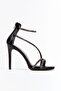 Women's Black Jewelled Platform High Heel Shoes - 3
