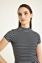 2 Pieces Stand Collar Short Sleeve Camisole T-Shirt - 2