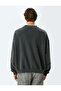 Oversize Sweatshirt Printed Crew Neck Washed Embossed Cotton Blend - 4
