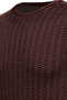 Men's Crew Neck Knitwear Burgundy Sweater Patterned Steel Knit Classic Fit - 5010C - 4