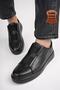 Fernando Guaranteed Genuine Leather Laceless Rubber Detailed Men's Casual Shoes
