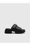 Fialka Genuine Leather Women's Black Heeled Slippers - 3