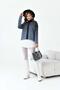 Women's Zipper Detailed Cardigan Gray Black 20870 - 6
