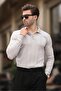 Gray Polo Collar Striped Men's Knitwear Sweater 7265 - 2