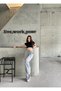 Women's High Waist Cargo Pockets Wide Leg Loose Sweatpants - 3
