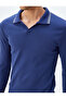 Slim Fit Long Sleeve Cotton V Polo Neck T-Shirt - 5