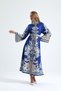 Atlas Fabric Dress & Lace Detail (Belt Included) - Blue - 2