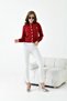 Women's Ornamental Pocket Detailed Cardigan Claret Red 20857 - 4