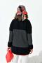 Women's Relaxed Fit Striped Sweater Black 20841 - 7