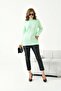 Women's Basic Half Turtleneck Sweater Pistachio Green 20878 - 5
