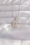 316L Steel Silver Color Pink Enameled Hand Figure Tarot Necklace