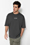 Anthracite Oversized/Wide Cut Puffy Printed 100% T-Shirt TMNSS23TS00171 - 3