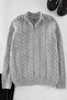 Gri Unisex Fermuarlı Yarım Balıkçı Saç Örgü Triko Kazak TMNAW21KZ0737 - 7