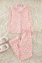 Pembe %100 Pamuklu Çiçekli Biyeli Örme Pijama Takımı THMAW25PT00202 - 2