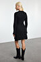 Siyah Mini Triko A-Line Formda Elbise TWOAW25EL00030 - 5