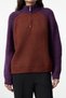 Plum Color Block Zippered Knitwear Sweater Twoaw25Kz00179 - 3