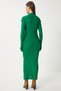 Women's Green Stand Collar Slit Saran Knitwear Dress Dd01338 - 5