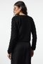 Black Crop Soft Textured Ribbon Detailed Knitwear Cardigan Twoaw25Hi00182 - 5