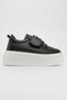 Studded women's sports shoes black white - 2