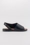 Wide Single Strap Women's Sandals Black Skin - 2