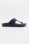 Women's Flat Slippers with Flip-Flop Buckle Black - 2