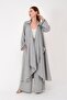 Linen Striped Suit with Olive Tree Embroidery on the Back - 3