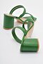 Women's Heeled Slippers GRASS GREEN SKIN - 4