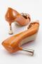 Women's Chain Heeled Shoes Oranj Patent Leather - 4