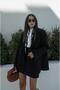 Schwarze Oversize-Blazerjacke - 4