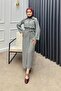 Gray Wrap Skirt Set