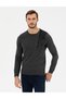Gray Melange Slim Fit Crew Neck Knitwear Sweater 50258795-Vr086