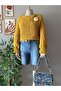 Handmade mustard knit Puffy fleece chunky sweater plush sweater - 3