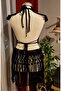 Black Macrame Chain Detailed Set, Beach Dress, Beachwear, Pareo - 6