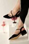 Women's Stone Daily Heeled Shoes Black Suede - 3
