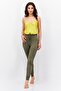 Women Side Pocket Stretchable Sleepwear Pants, Army Green - 4