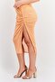 Women Textured Basic Midi Skirt, Orange - 2