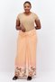 Women Regular Fit Floral Print Wide Leg Pant, Pale Orange - 3