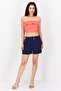 Women Regular Fit High Rise Basic Shorts, Blue - 2