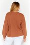 Women Round Neck Textured Sweater, Brown - 4
