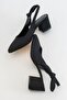 Side Bow Open Back Women's Heeled Shoes Black Zra - 6