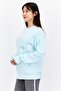 Women Round Neck Graphic Sweatshirt, Turquoise - 4