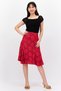 Women Floral Print Mini Skirt, Red - 2